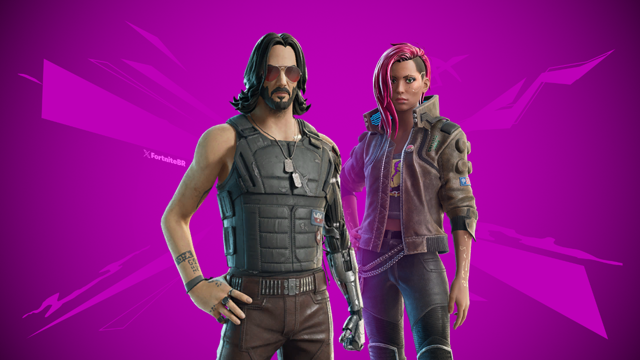 Изображение для Fortnite x Cyberpunk 2077: Джонни Сильверхэнд, показаны V наряды