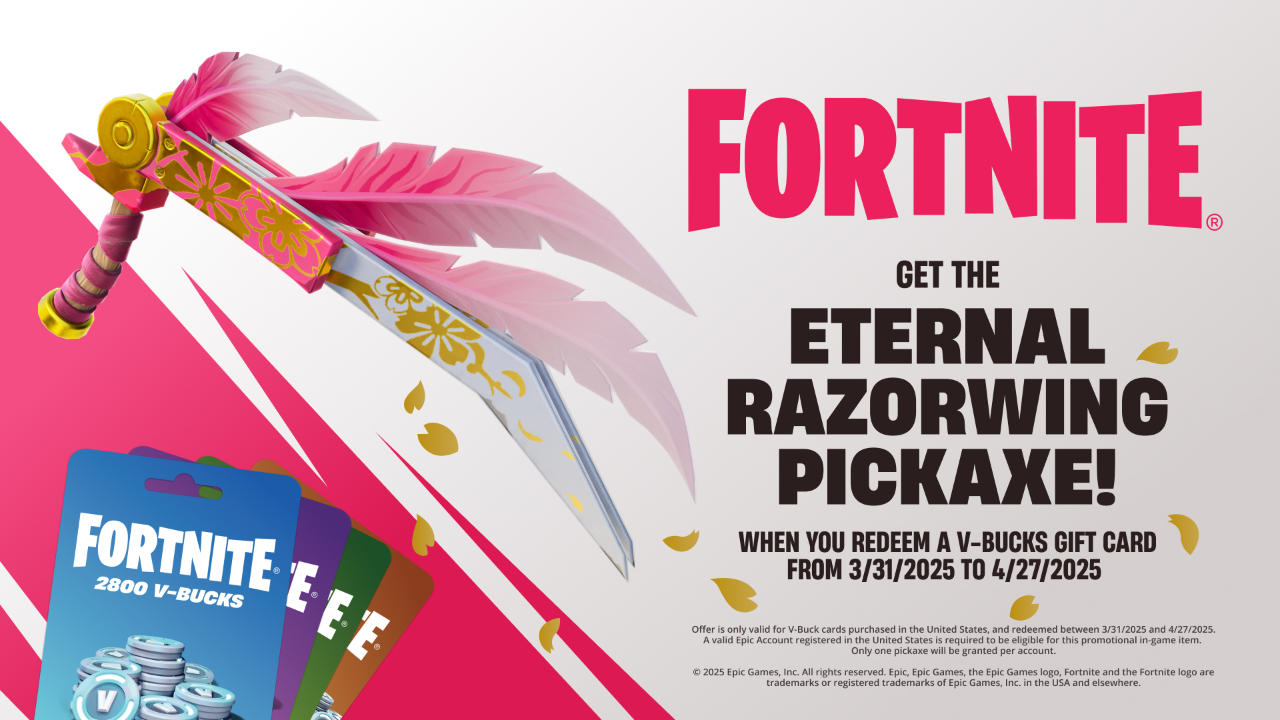 Изображение для Разблокируйте бесплатную кирку, обменяв карты V-Bucks в Fortnite